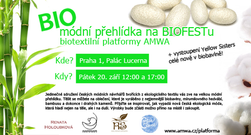 Bio módní přehlídka Biotextilní platformy AMWA na BIOFESTu